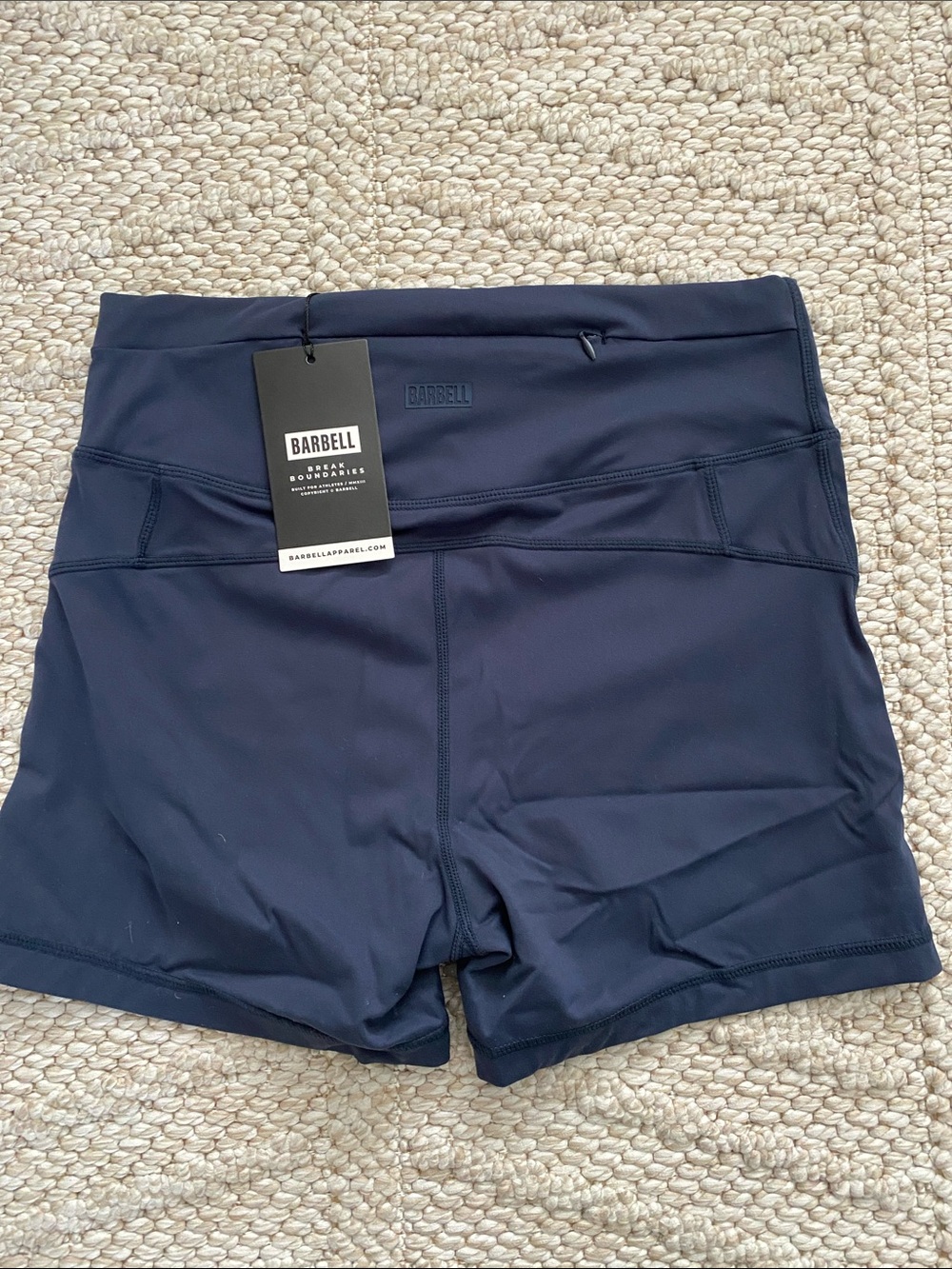 High-Rise Navy Shorts with Smooth Stretch